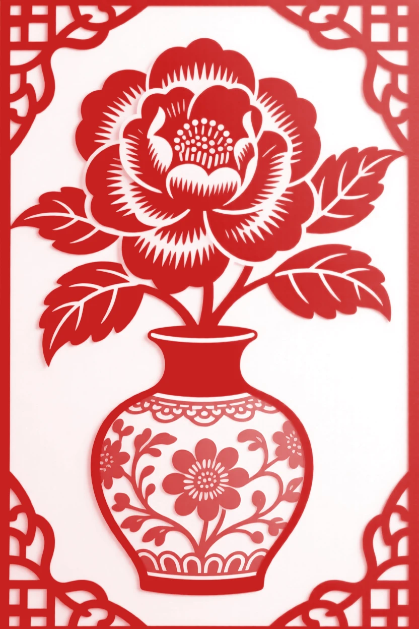 A camellia blossom arranged in an antique porcelain vase, as soft light filters through the surrounding leaves.