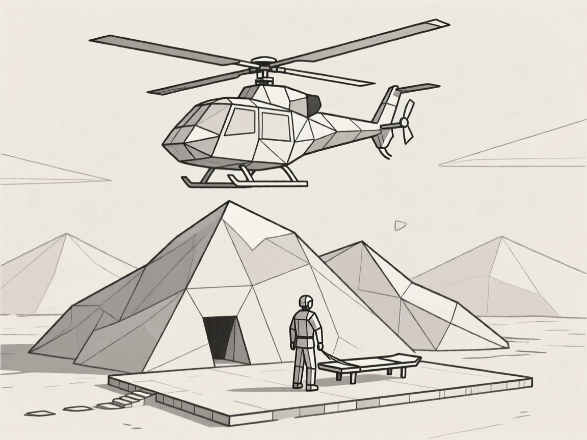 A helicopter hovering above a mountain rescue site