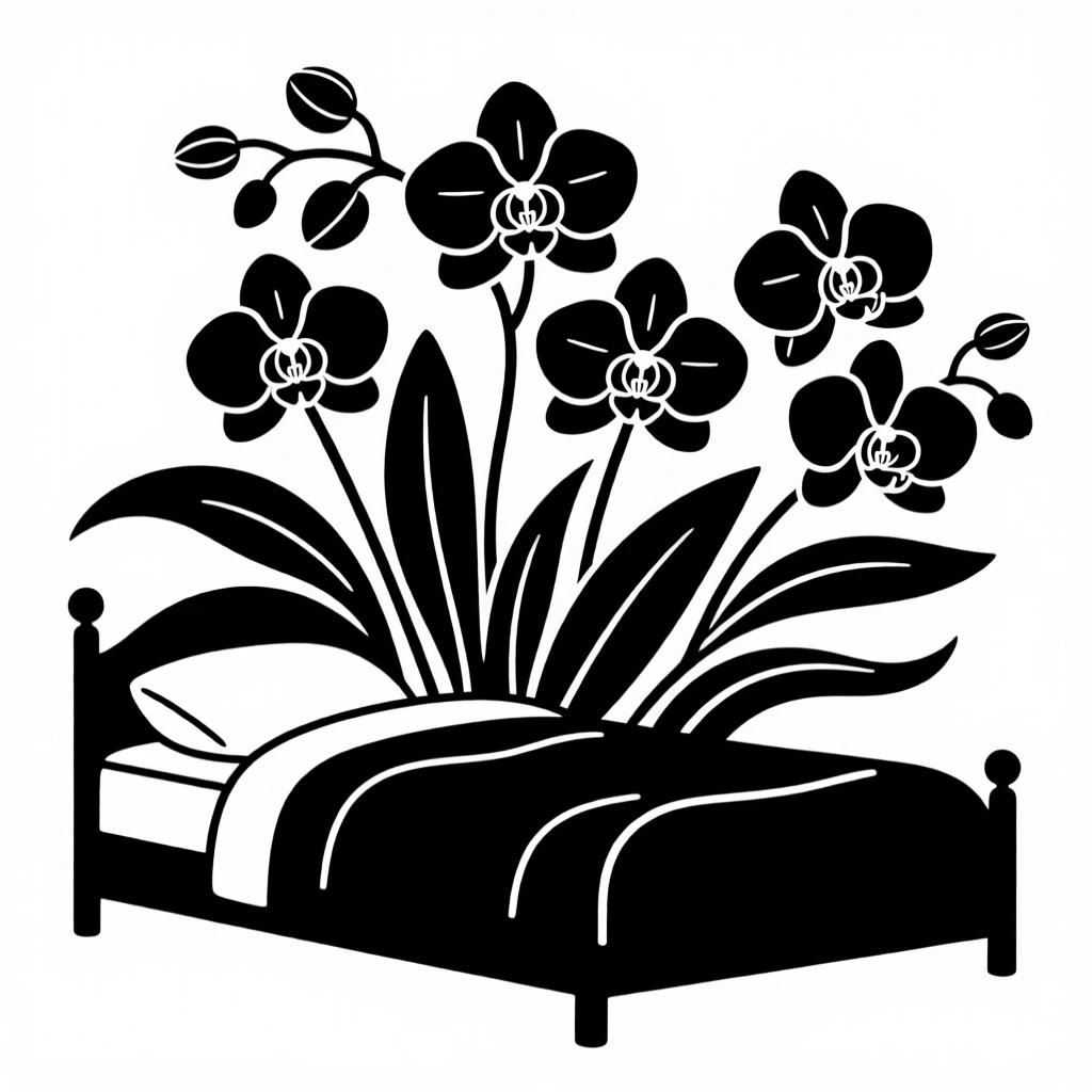 A bed of blooming orchids.