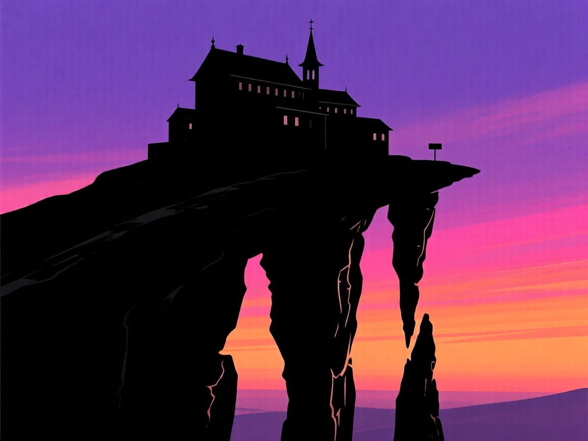 A hilltop monastery perched on impossibly narrow rock pillars.