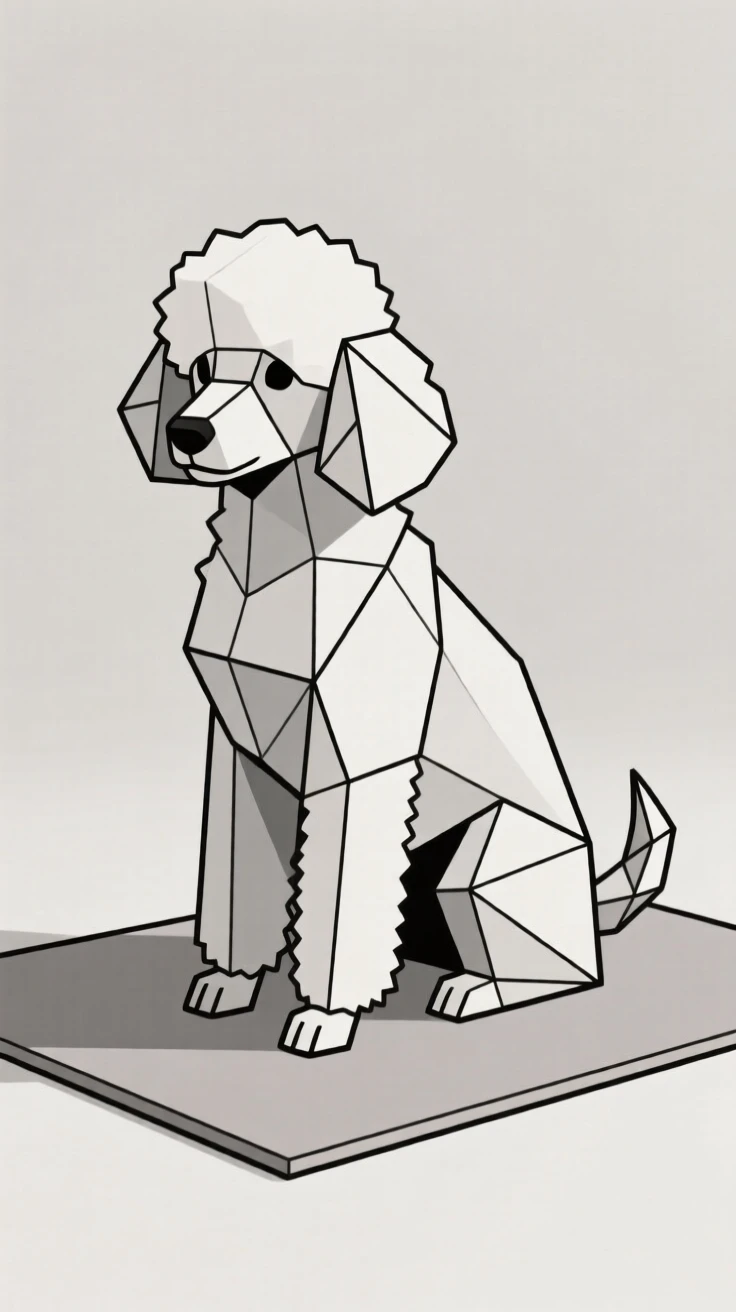 A poodle freshly groomed sitting on a rug