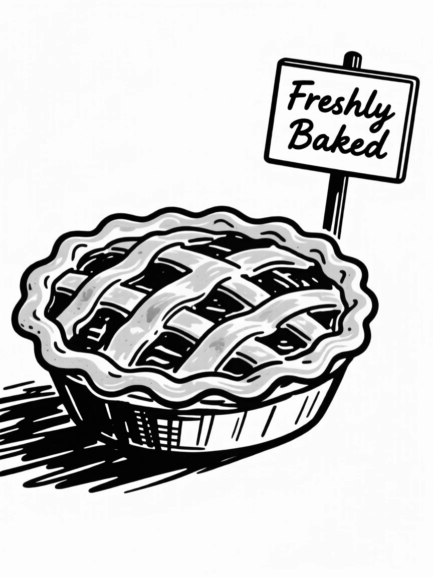 A rustic apple pie fresh from the oven with a golden lattice crust.