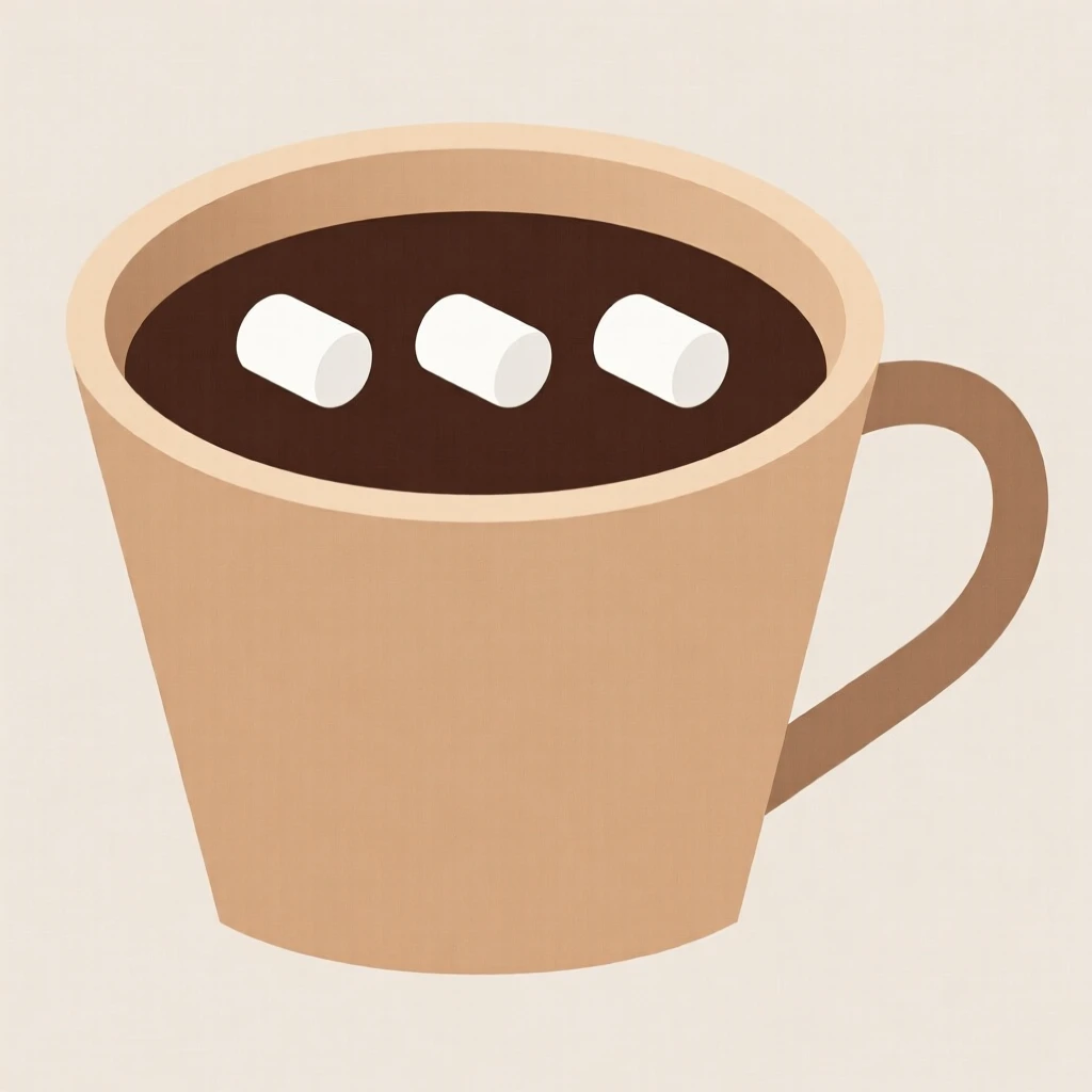 A cup of hot chocolate with marshmallows