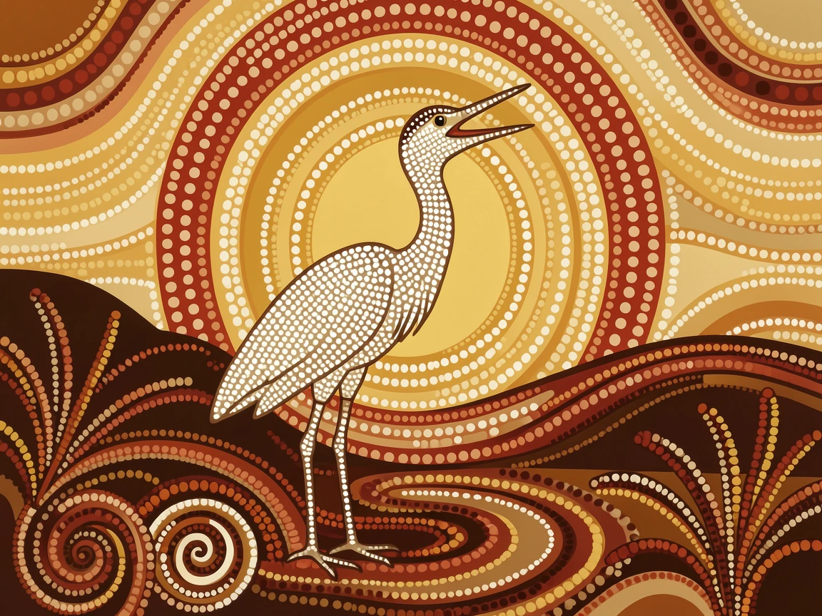 A egret calling out at first light