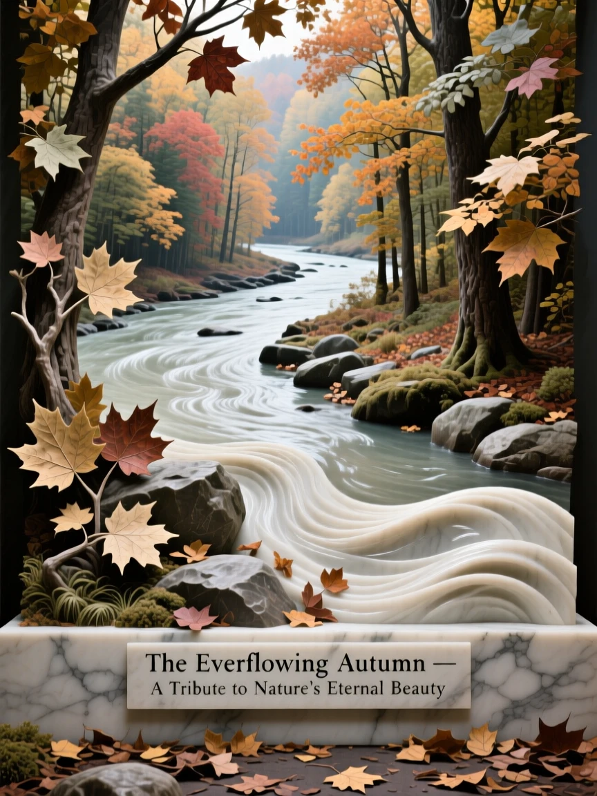 A sweeping, cinematic composition of a river winding through autumn foliage, capturing the raw beauty of the natural world