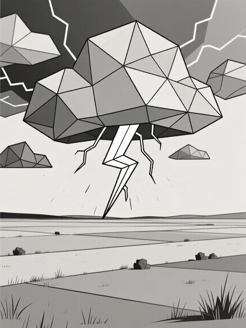 A dramatic thunderstorm approaching over open plains