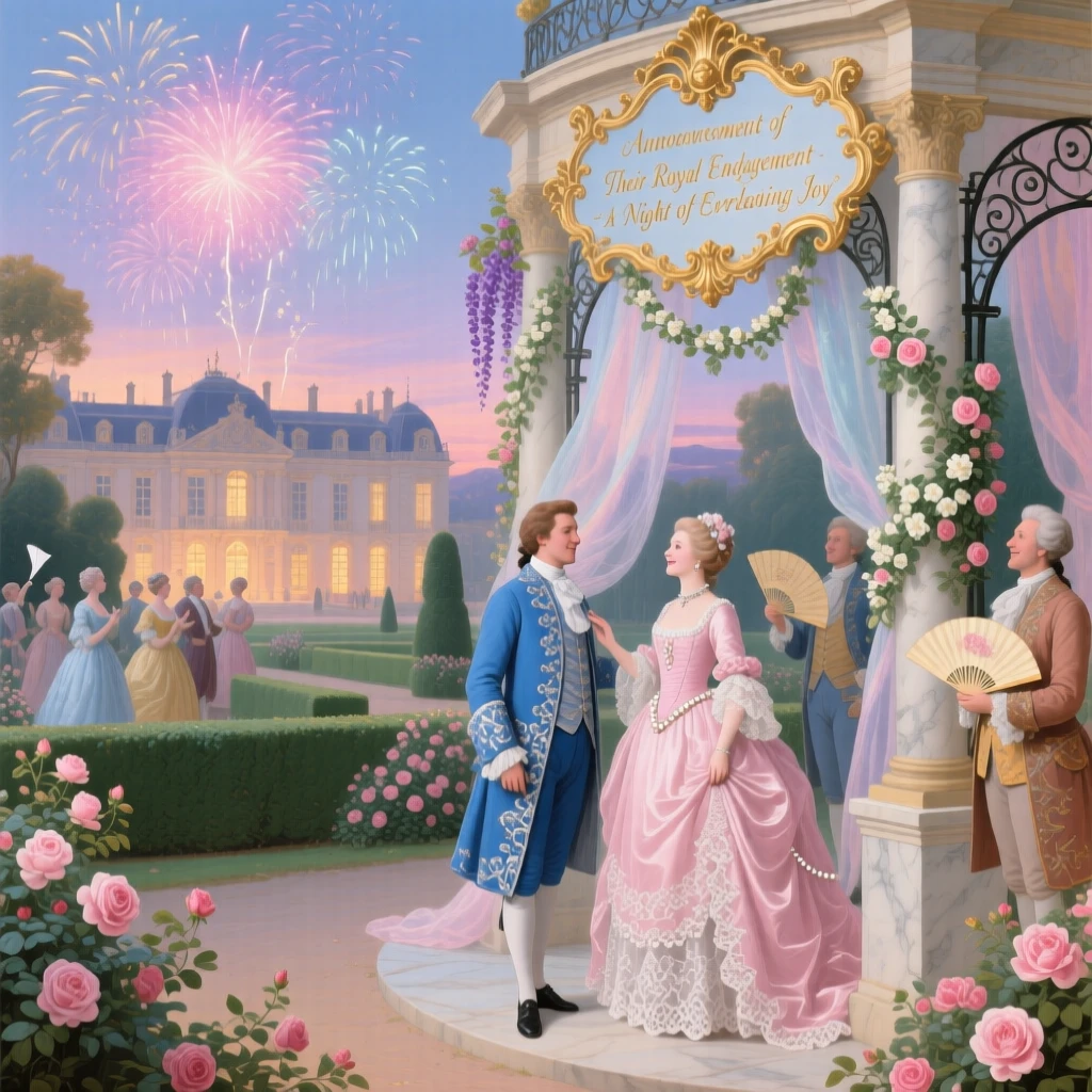 A royal engagement announced with fireworks over palace gardens  
