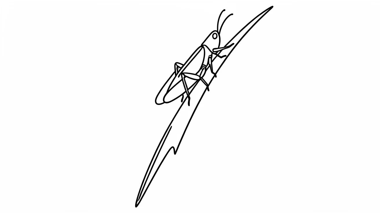 A grasshopper perched on a blade of tall summer grass