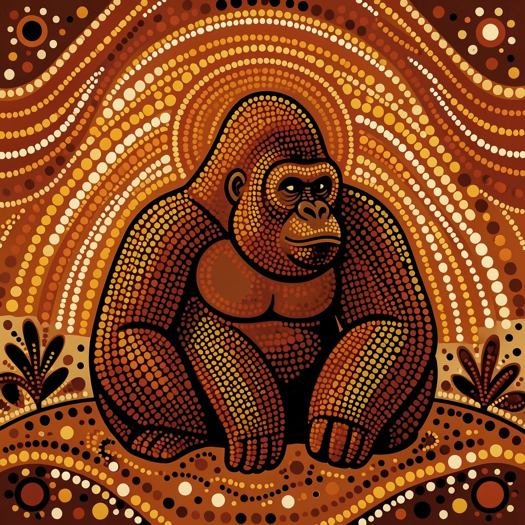 A gorilla basking in the afternoon sun