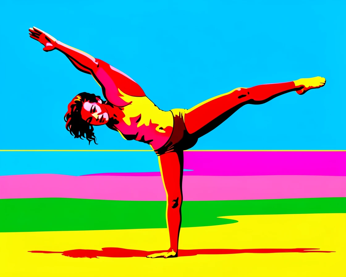 Woman doing a cartwheel on the beach