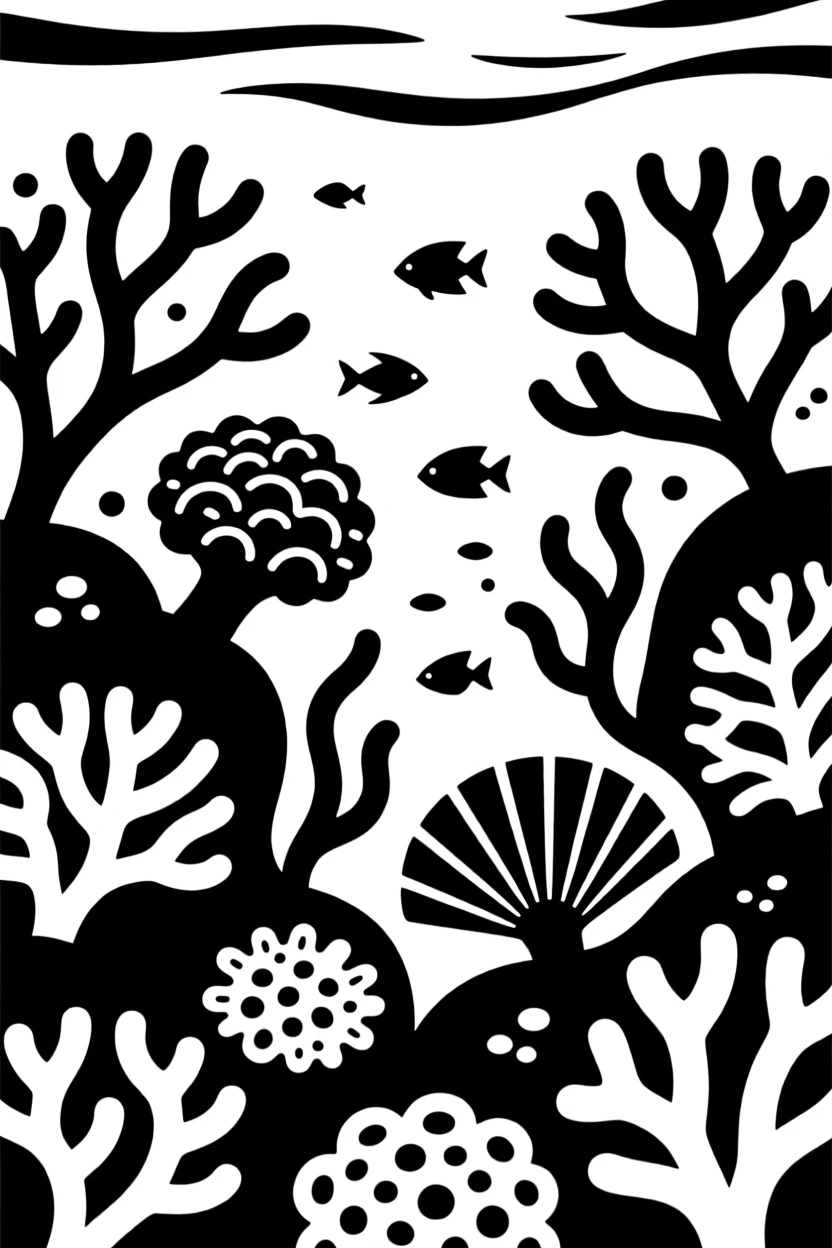 A coral reef teeming with color.