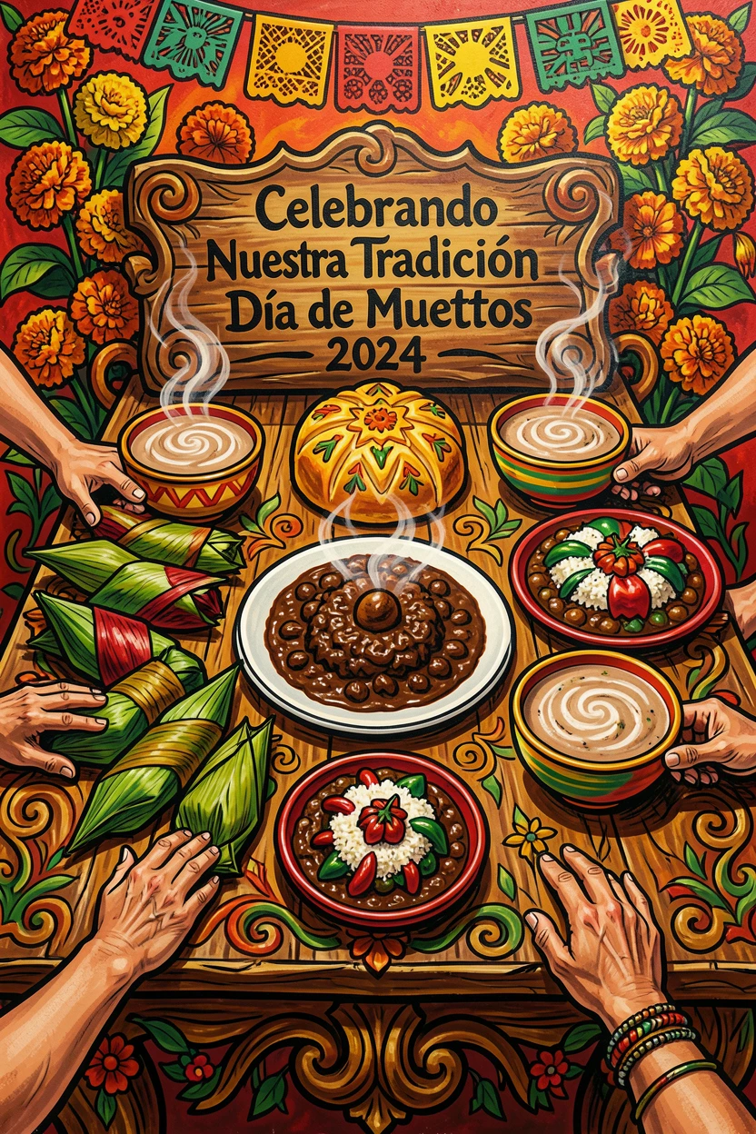 A table spread with traditional holiday dishes