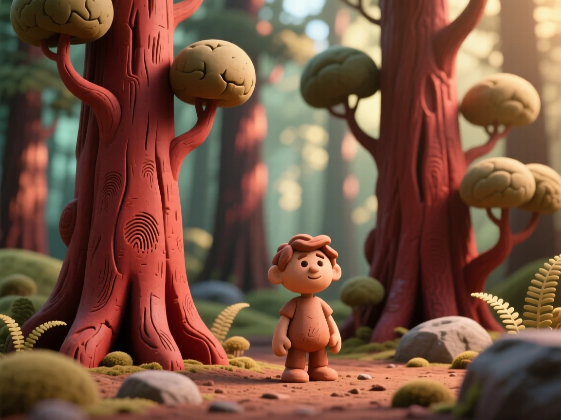 A redwood forest with towering ancient trees and dappled light