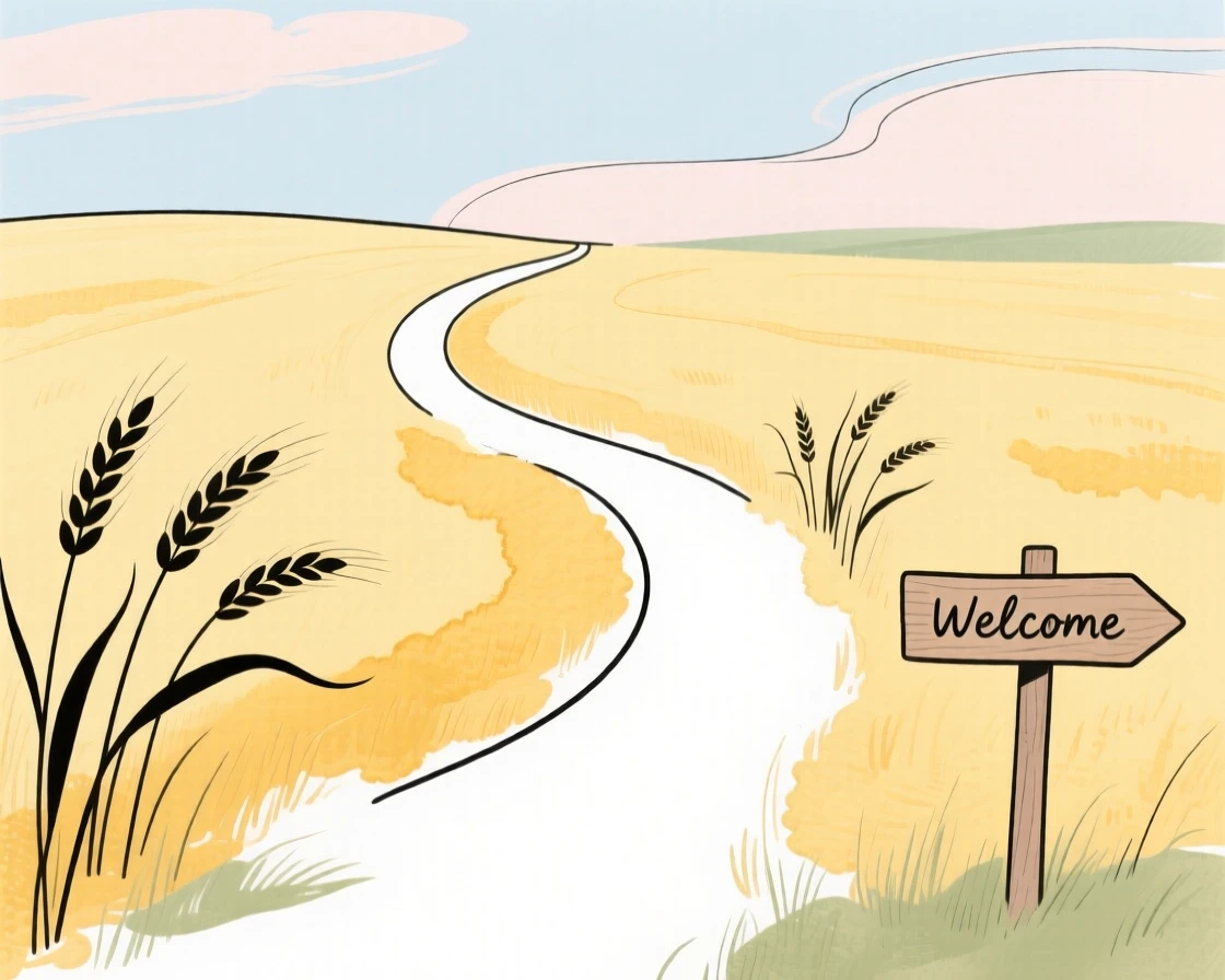 A path through a golden wheat field