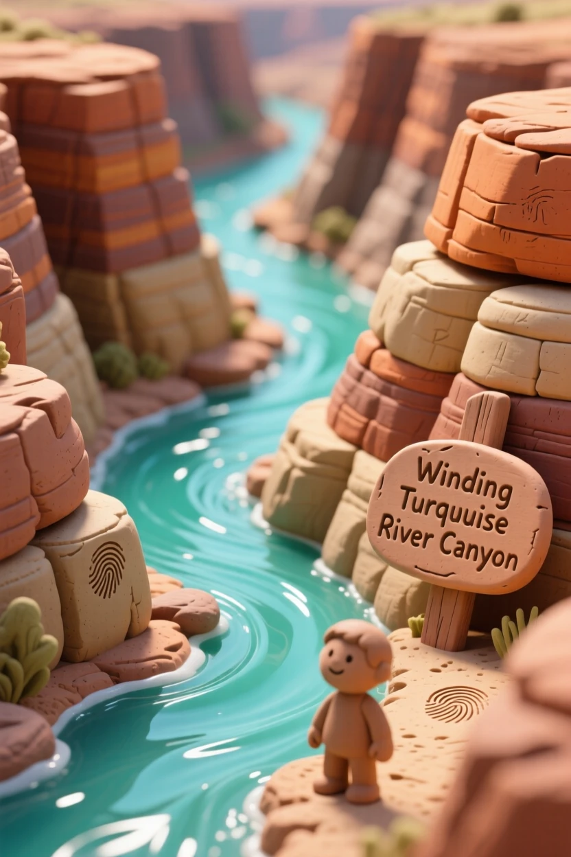 A canyon carved by centuries of a winding turquoise river