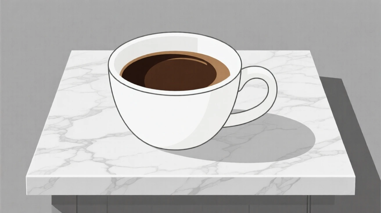 A cup of espresso on a marble counter