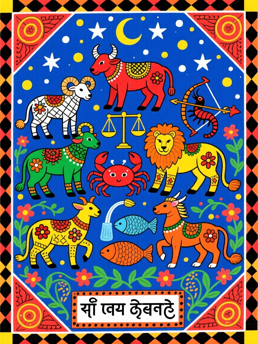 The twelve zodiac creatures gathered together beneath a starlit sky.