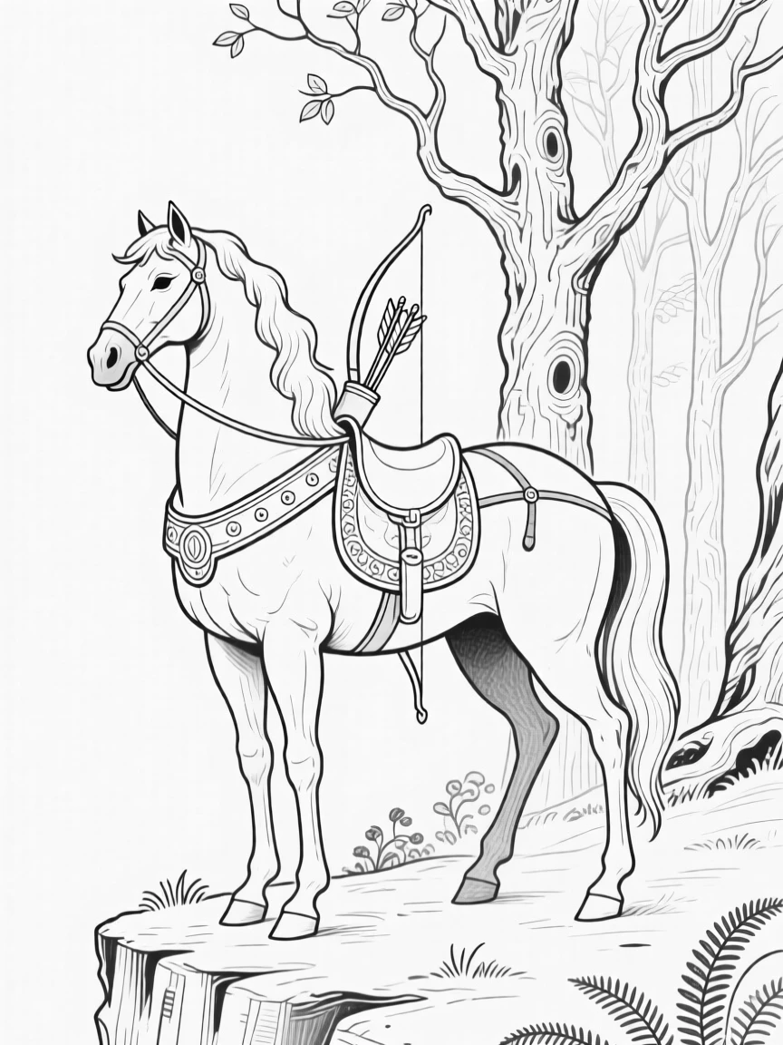 A centaur standing guard at the edge of an ancient forest