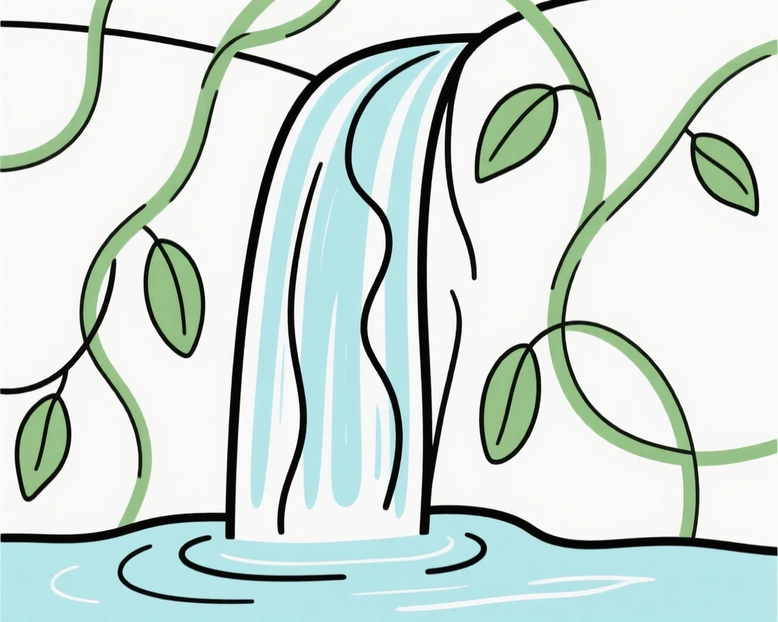A waterfall hidden behind a curtain of vines