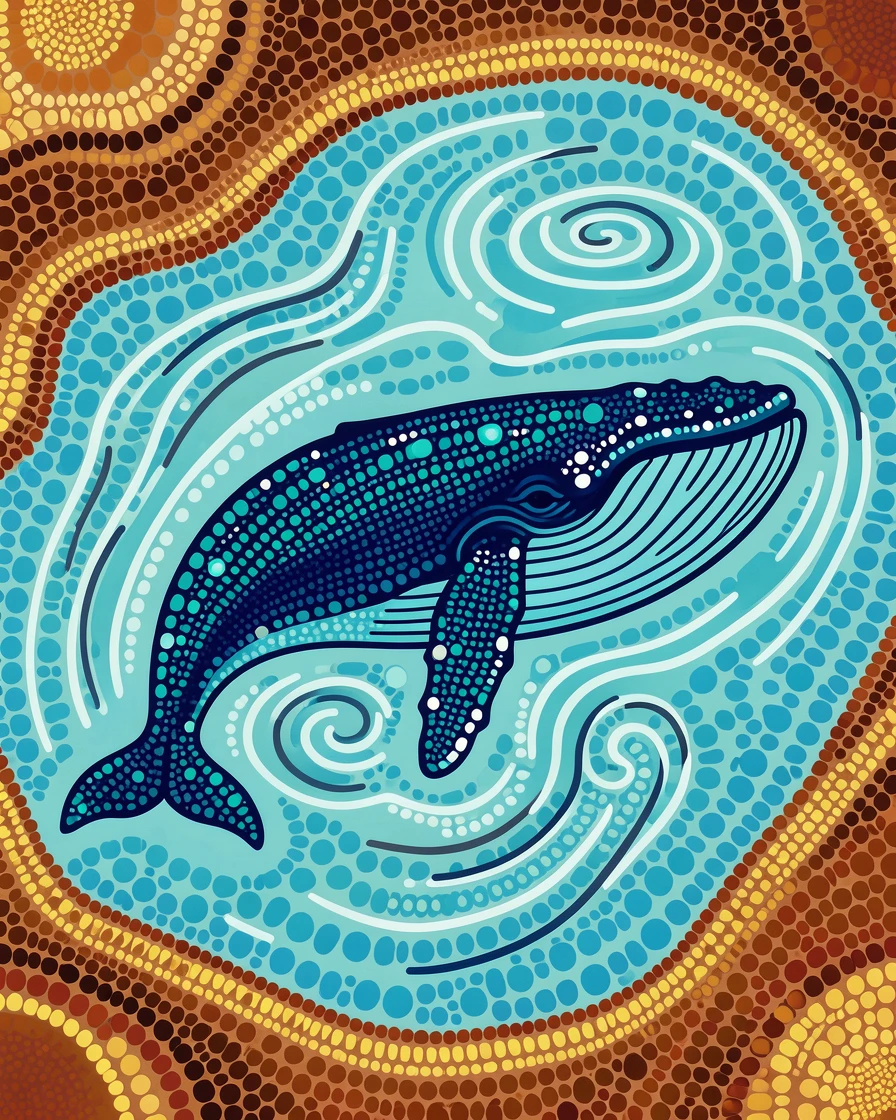 A blue whale drifting through crystal clear water