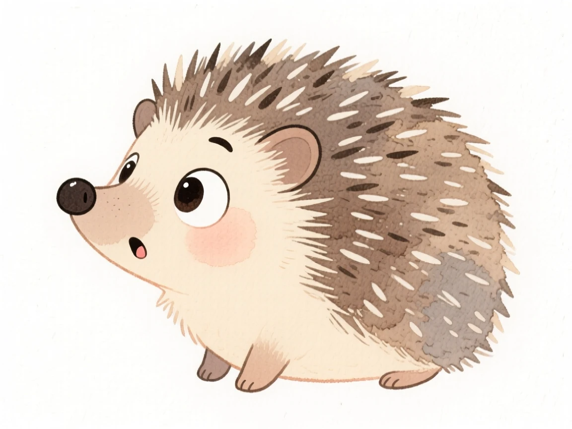A hedgehog tilting its head with a curious expression