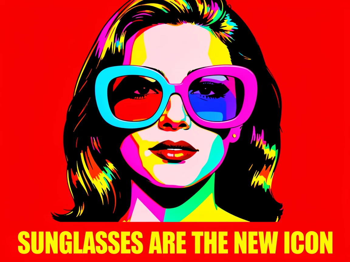 Woman modeling oversized retro sunglasses