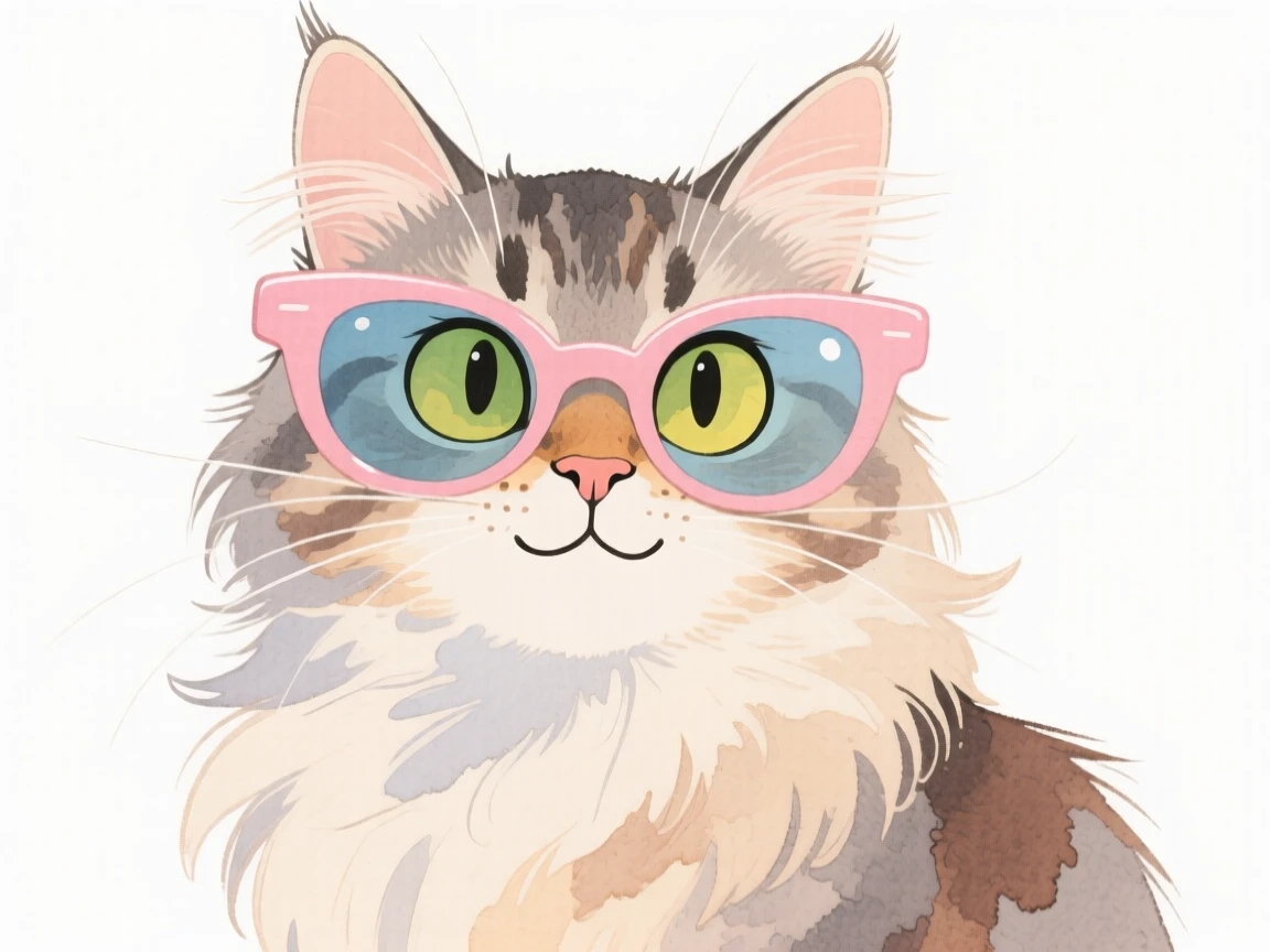 A maine coon cat wearing oversized sunglasses