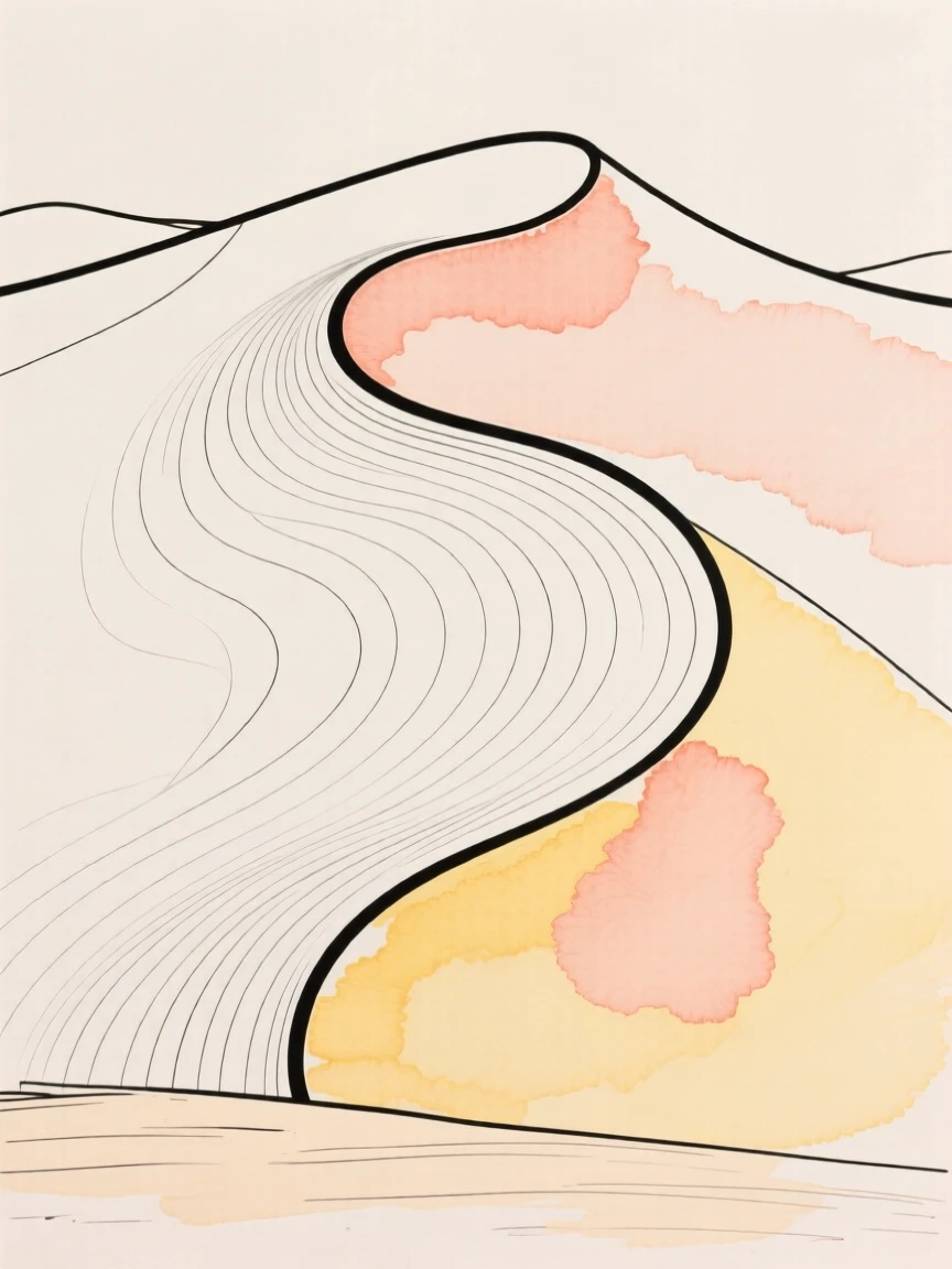A sand dune with wind-carved ripples