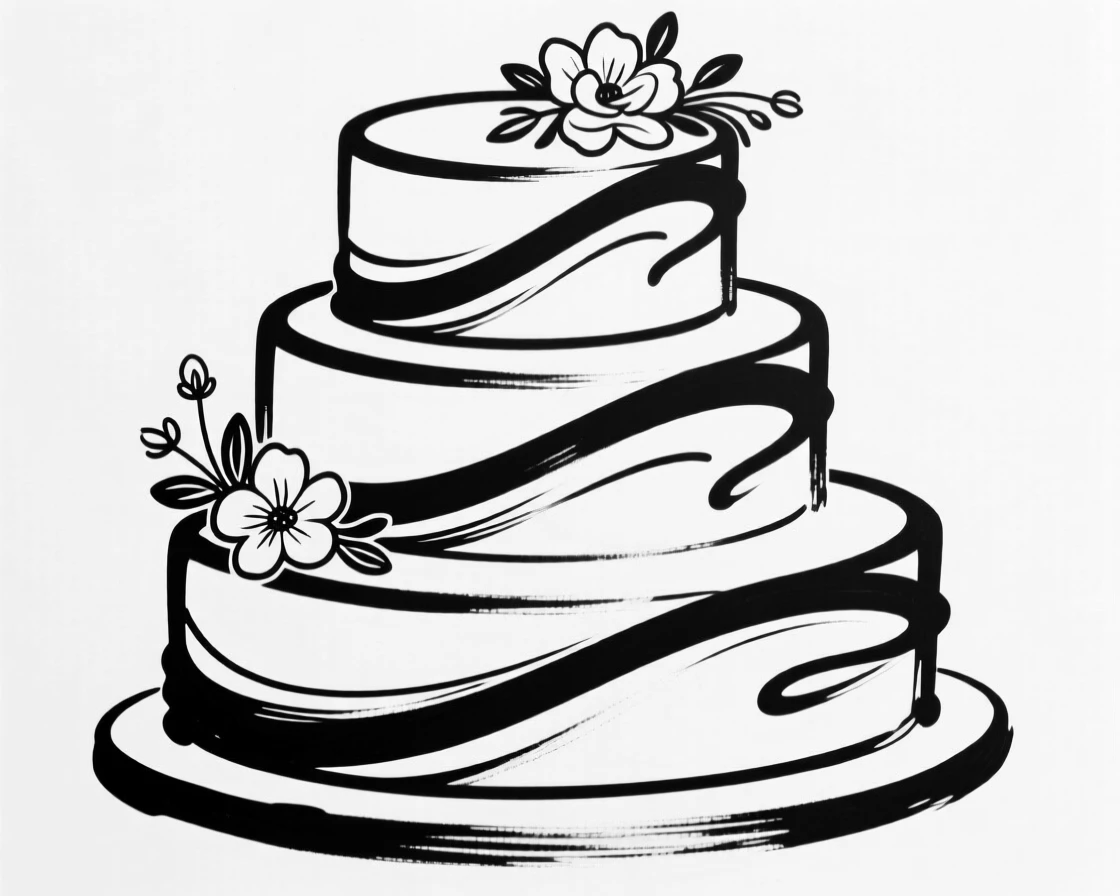 A tiered wedding cake decorated with fresh flowers.
