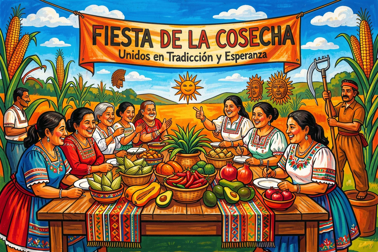 A table set for an outdoor harvest celebration