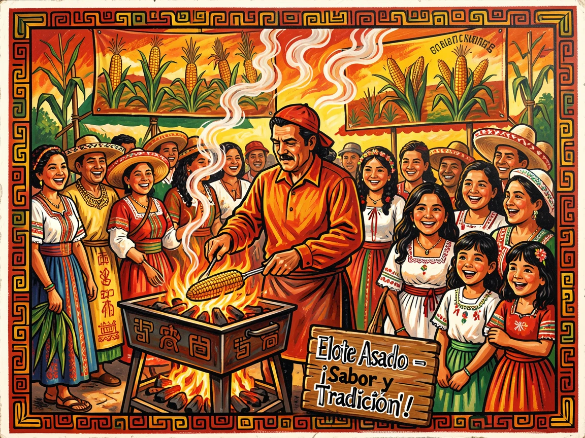 A vendor grilling corn over open coals at a fair