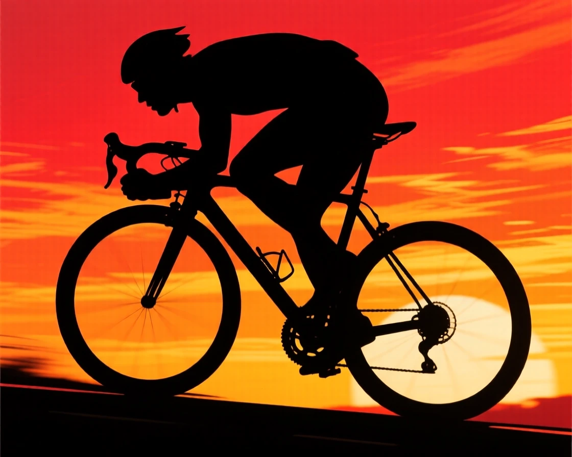 A cyclist leaning into a tight turn during a road race.