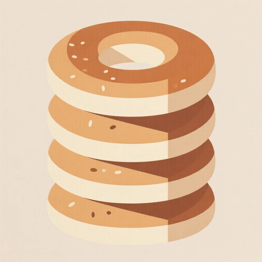 A stack of freshly baked bagels