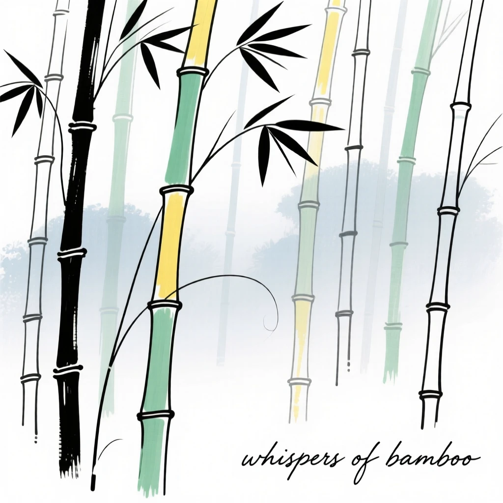 A misty bamboo forest