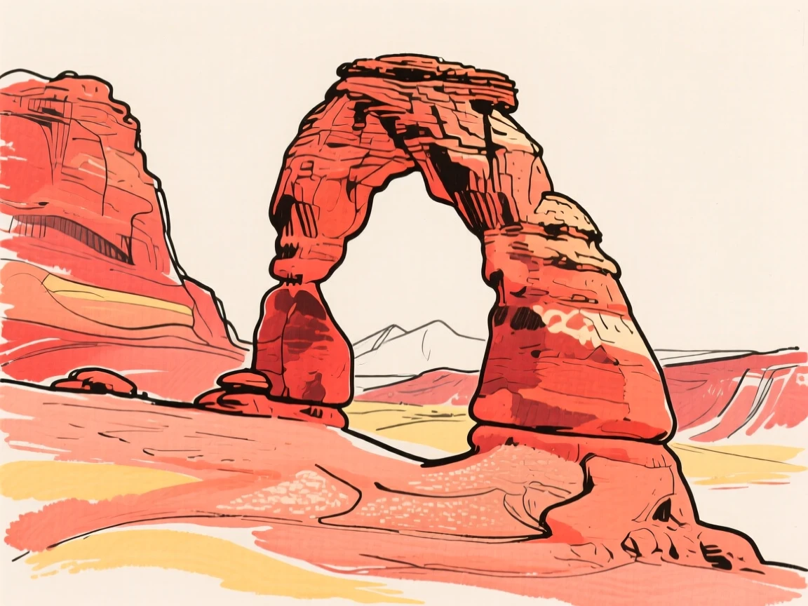 A red rock desert formation