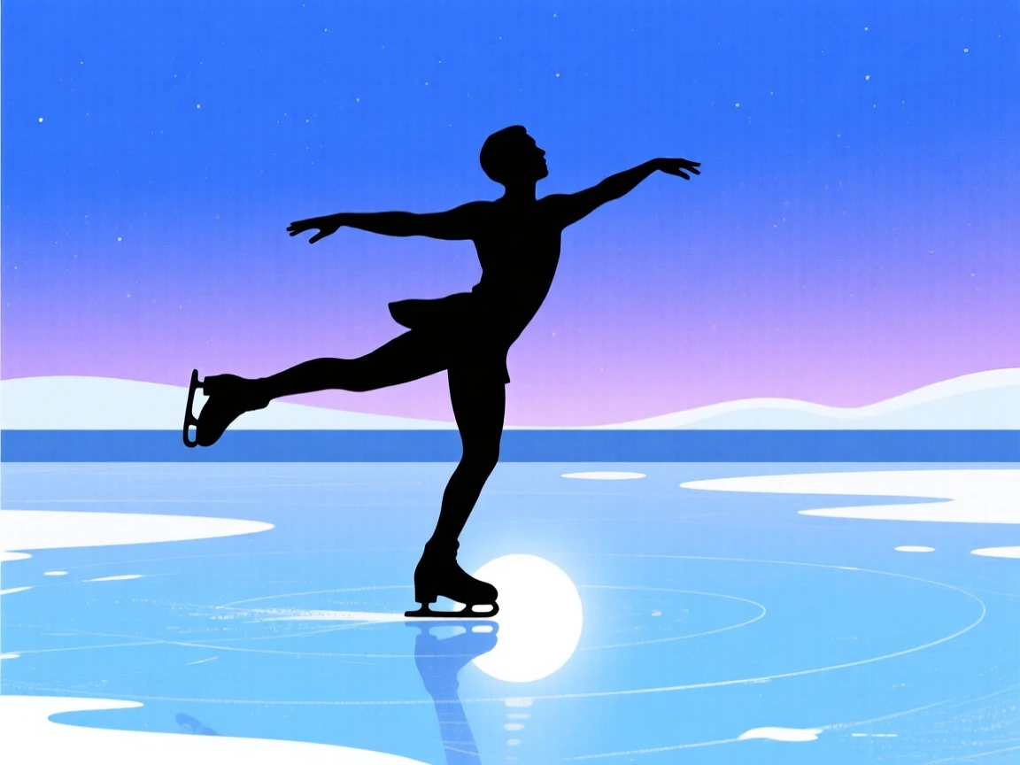 A figure skater spinning on one blade in the center of the ice.