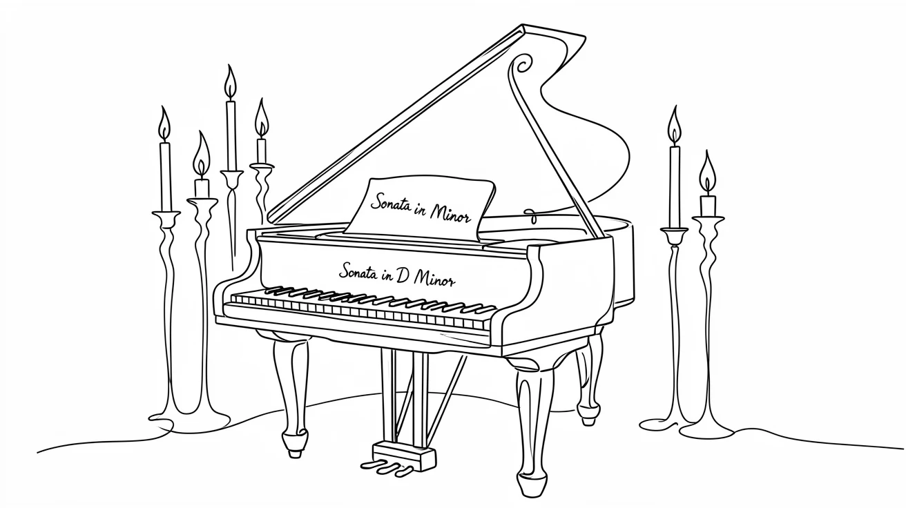 A grand harpsichord standing in a candlelit baroque music room