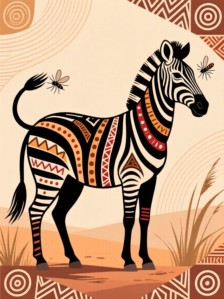 A pair of zebras standing head to tail swatting flies.