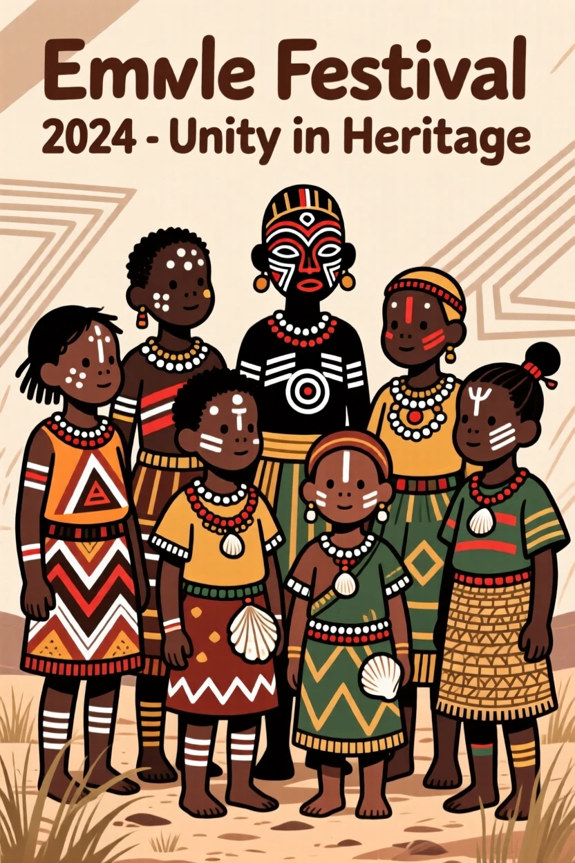 A group of children dressed in festival attire for a celebration.