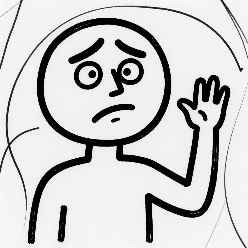A person awkwardly waving back at someone who was actually waving at another person.