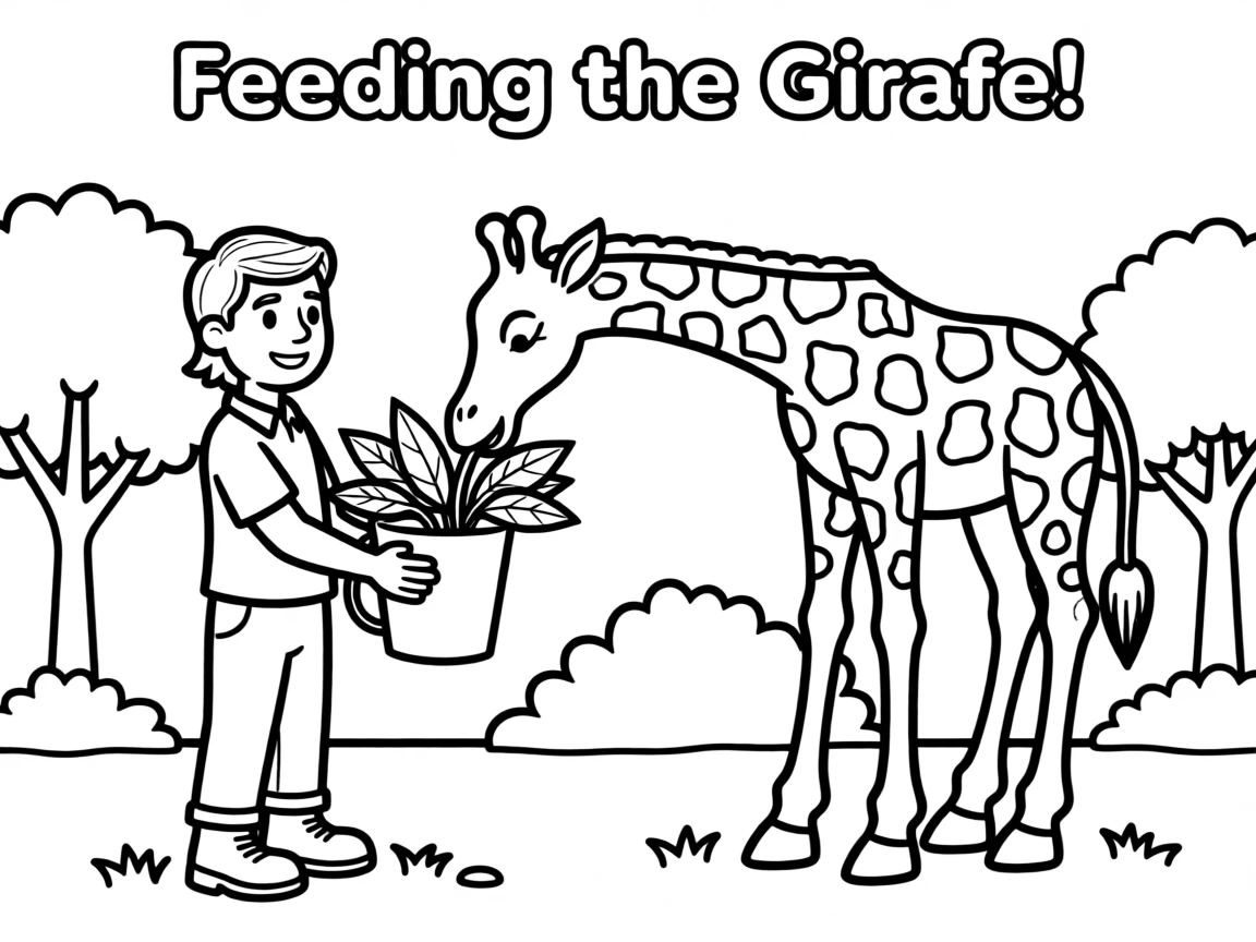 A zookeeper feeding a giraffe from a bucket of leaves