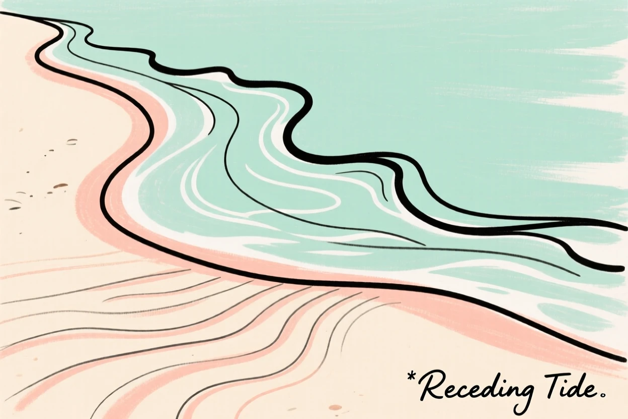 A tide receding over rippled sand