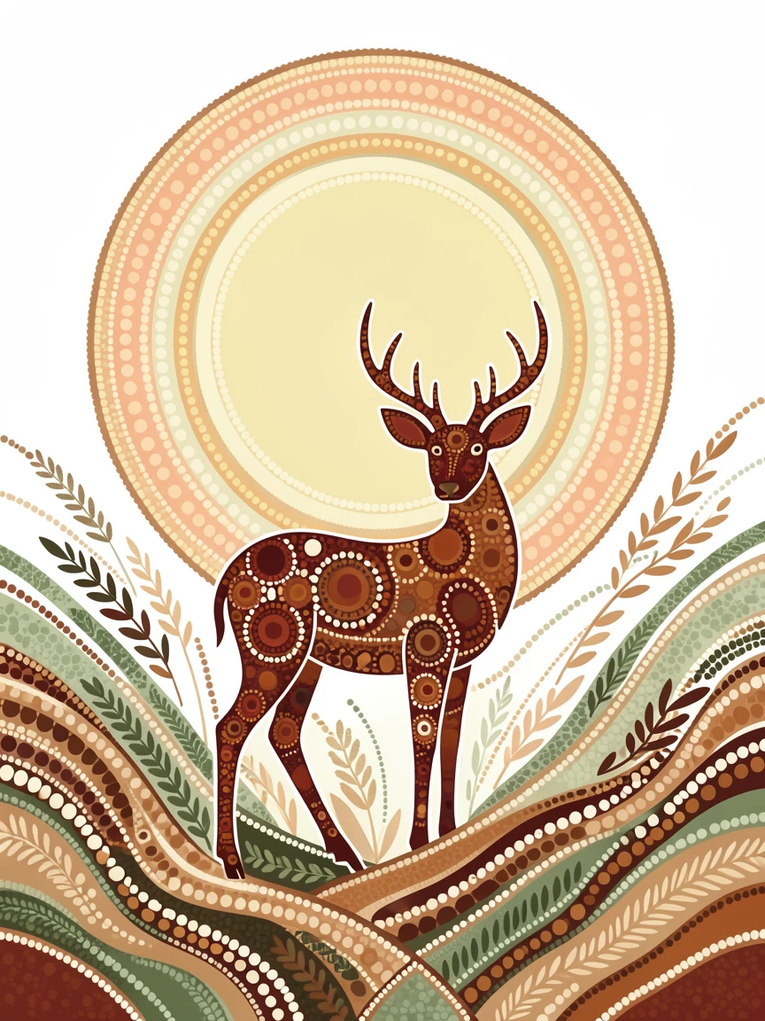 A deer silhouetted against the rising moon