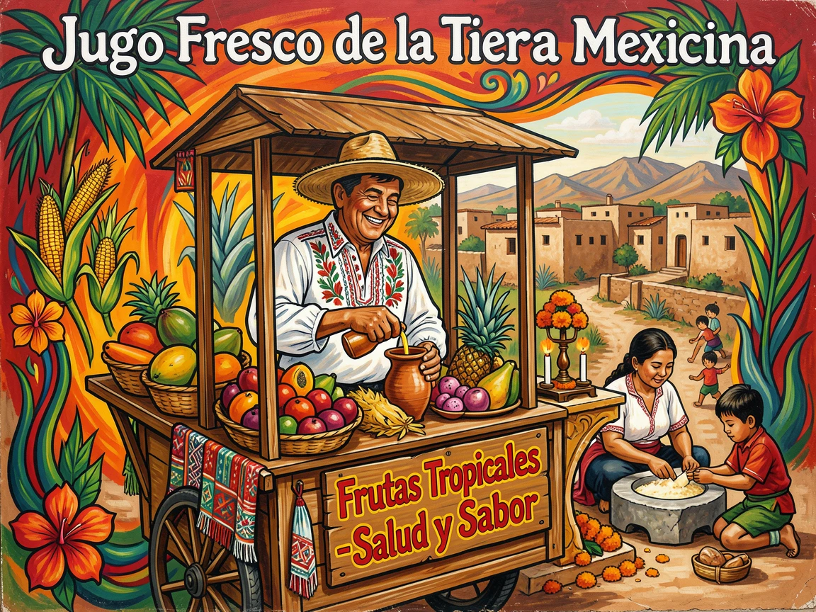 A vendor selling fresh juice from tropical fruit