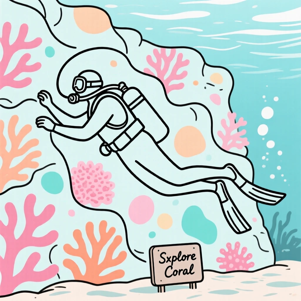 A diver exploring a vibrant coral wall covered in soft corals.