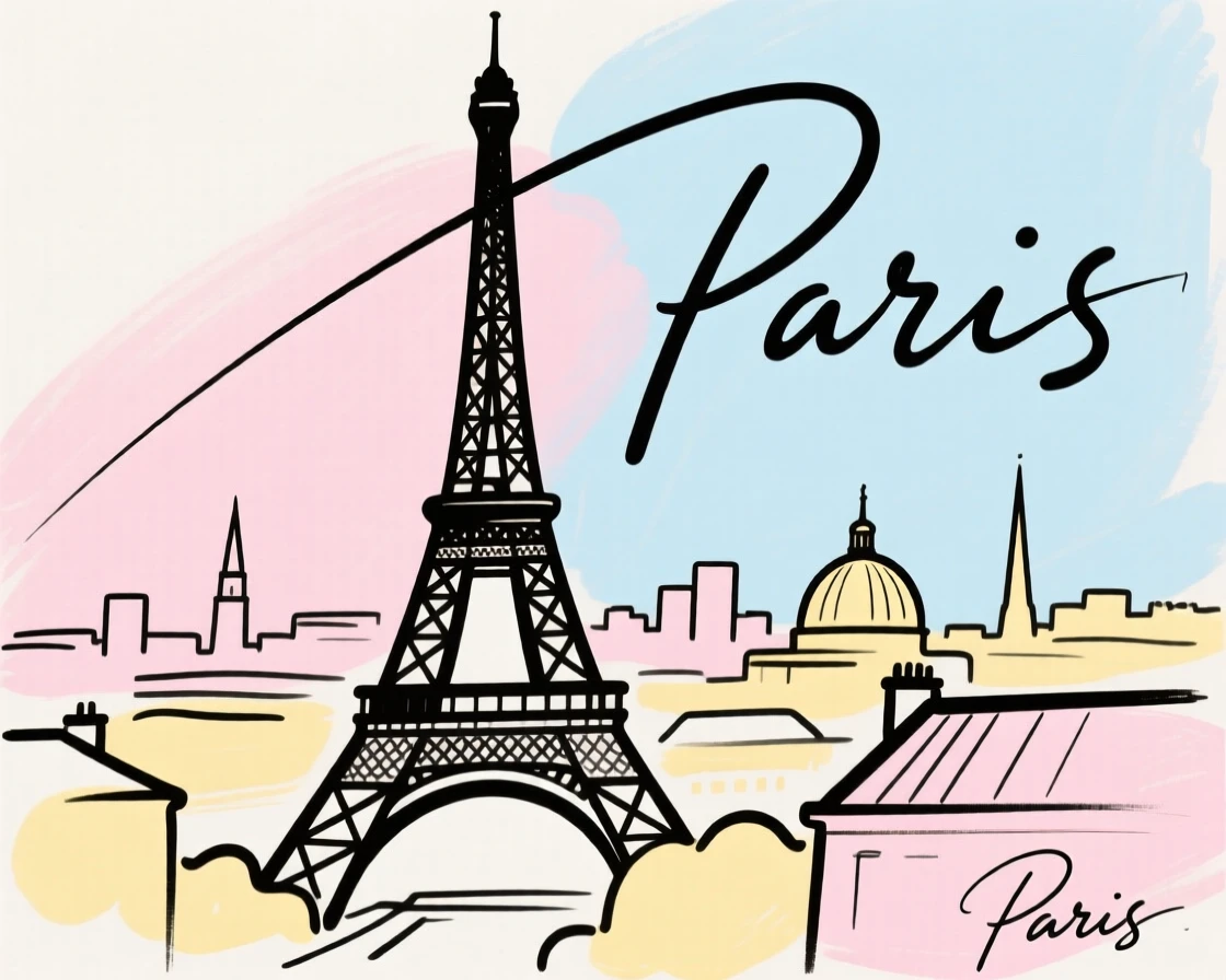 The Eiffel Tower against a Paris skyline