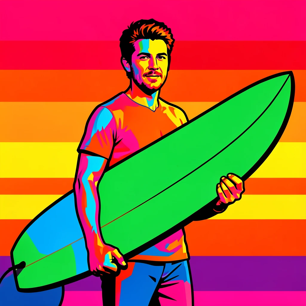 Man carrying a surfboard under his arm at sunset