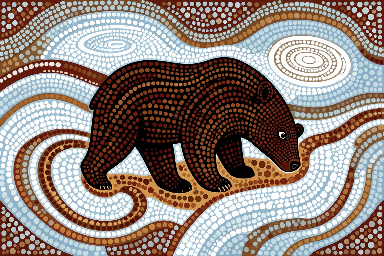 A black bear exploring a snowy landscape