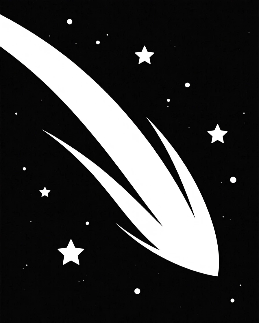 A comet streaking across a night sky.