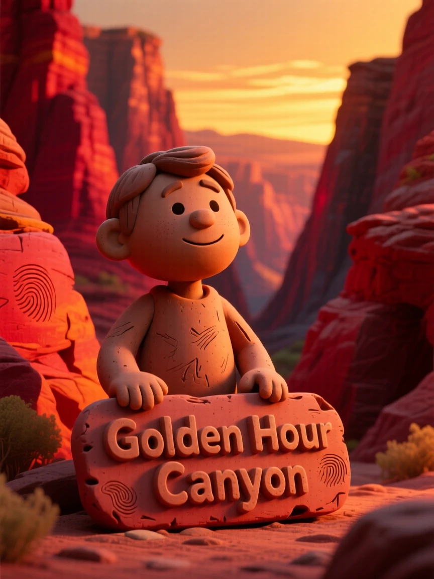A canyon glowing deep red and orange during golden hour